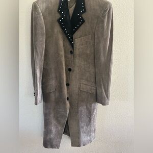 ILCanto Men's Brown 3 piece velvet suit vest, Blazer (38) and pants (30)